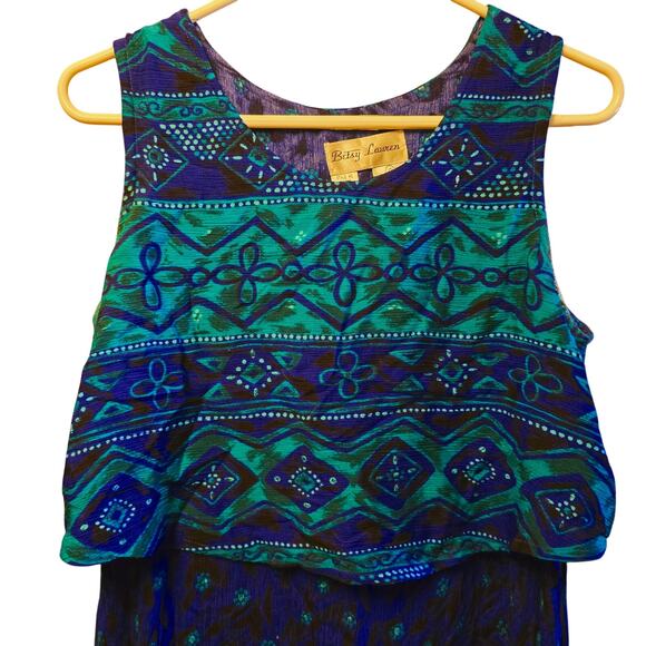 Vintage Betsy Lauren Tropical Print Maxi Dress size 12 - Picture 3 of 5